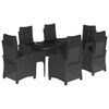 vidaXL Sodo komplektas su pagalvėlėmis, 7 dalių, juodas, poliratanas