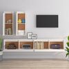 vidaXL Televizoriaus spintelės, 4vnt., baltos, pušies medienos masyvas
