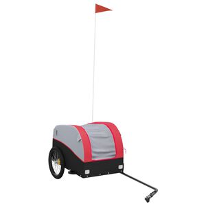 vidaXL Dviračio priekaba, juodos ir raudonos spalvos, 30kg, geležis