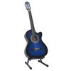 vidaXL Klasikinės gitaros rinkinys, 12 dalių, mėlynas, 38", 6 stygos