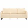 vidaXL Trivietė sofa, kreminės spalvos, 210cm, audinys