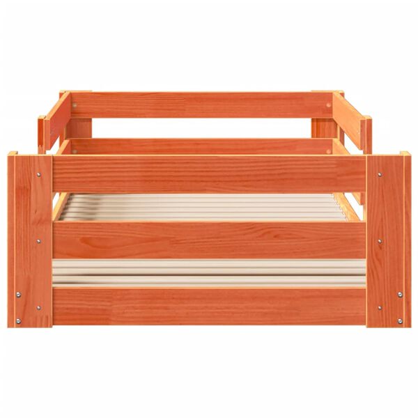 vidaXL Lovos rėmas be čiužinio, va&scaron;ko ruda, 100x200cm, pu&scaron;is