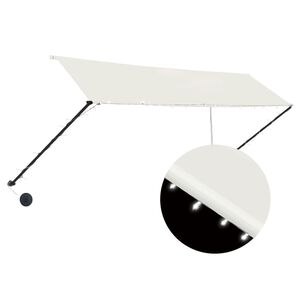 vidaXL I&scaron;traukiama markizė su LED, kreminės spalvos, 350x150cm