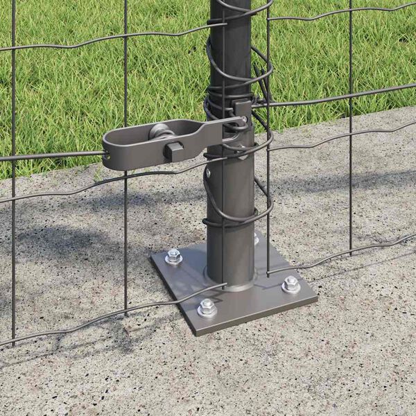 vidaXL Tvora su stulpais Pilka 1 x 25 m Plienas ir PVC