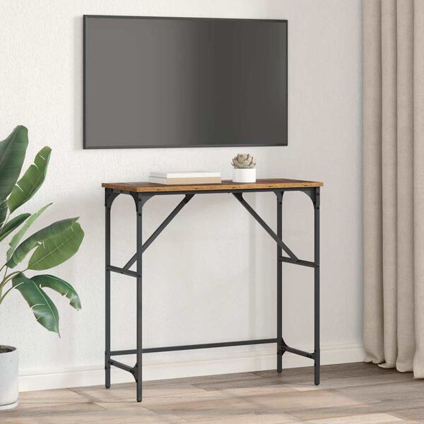 vidaXL Konsolinis stalas Sena mediena 75 x 32 x 75 cm Apdirbta mediena