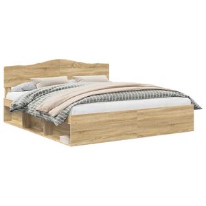 vidaXL Lovos rėmas Sonoma 200 x 200 cm Kietos pu&scaron;ies mediena