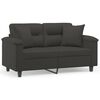 vidaXL Dvivietė sofa su pagalvėmis, tamsiai pilka, 120cm, audinys