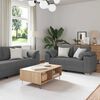 vidaXL Sofa 3 pcs Tamsiai pilka Lino mišinio audinys