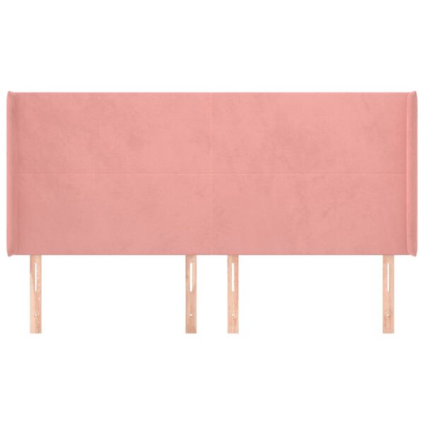 vidaXL Galvūgalis su auselėmis, rožinis, 163x16x118/128cm, aksomas