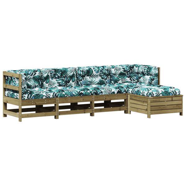 vidaXL Sodo poilsio komplektas su pagalvėlėmis, 5 dalių, pu&scaron;is