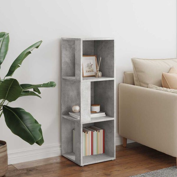 vidaXL Kampinė spintelė, betono pilka, 33x33x100cm, apdirbta mediena