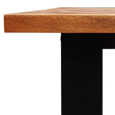 vidaXL Valgomojo stalas su gyvu kraštu, 140x80x75cm, akacijos masyvas