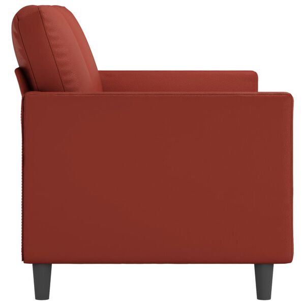 vidaXL Dvivietė sofa, raudonojo vyno spalvos, 140cm, dirbtinė oda