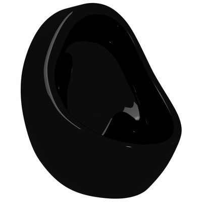 vidaXL Pakabinamas pisuaras su nuleidimo vožtuvu, juodos sp., keramika