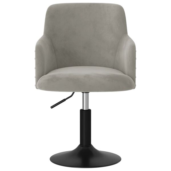 vidaXL Pasukamos valgomojo kėdės, 2vnt., &scaron;viesiai pilkos, aksomas