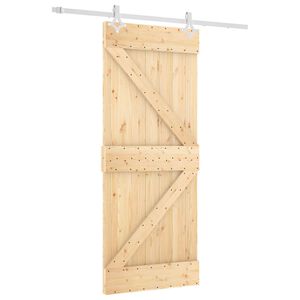 vidaXL Slankios durys Natūrali ir Balta 85 x 210 cm