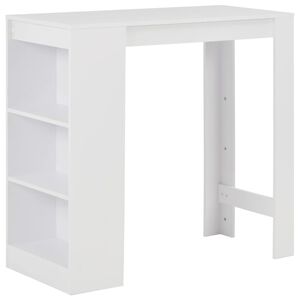 vidaXL Baro stalas su lentyna, baltas, 110x50x103cm