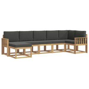 vidaXL Lauko sofos komplektas 7 pcs Balta ir antracito Poliesteris