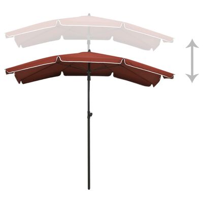 vidaXL Sodo skėtis nuo saulės su stulpu, terakota spalvos, 200x130cm