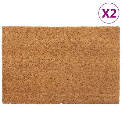 vidaXL Durų kilimėliai, 2vnt., natūralūs, 40x60cm, kokoso pluoštas