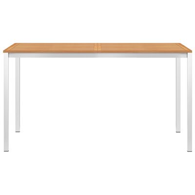 vidaXL Valgomojo stalas, 140x80x75cm, tikmedžio masyvas ir plienas