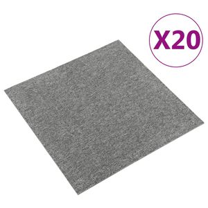 vidaXL Kiliminės plytelės, 20vnt., pilkos spalvos, 50x50cm, 5m&sup2;