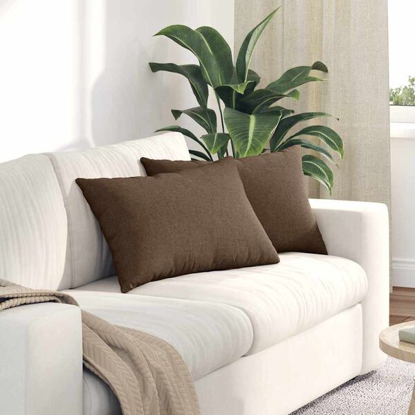 vidaXL Sofa Pagalvės 2 pcs Ruda 60 x 40 cm audinys