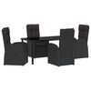 vidaXL Sodo valgomojo komplektas 5 vnt. Juoda poliratanas