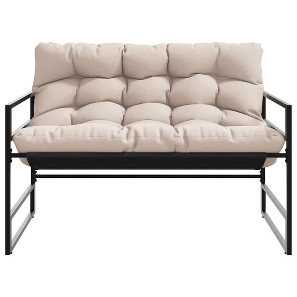 vidaXL Sodo suoliukas su pagalvėle, taupe spalvos, 113cm, plienas