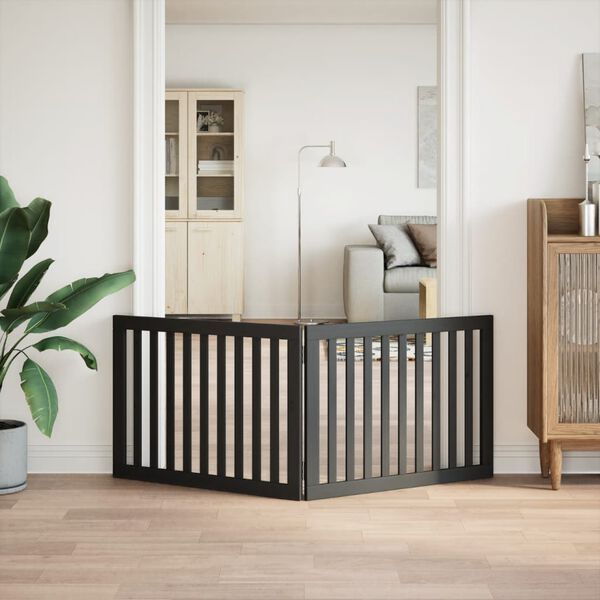 vidaXL Varteliai &scaron;unims, 2 segmentai, juodi, 160cm, tuopos mediena