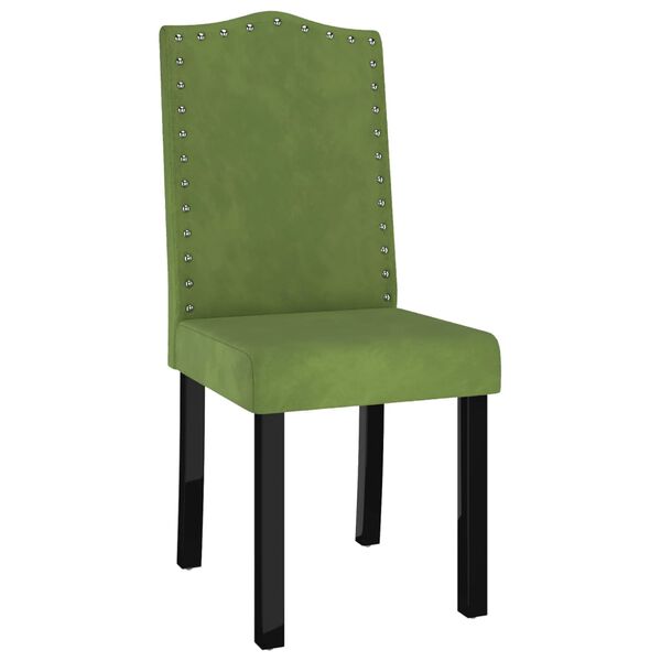 vidaXL Valgomojo kėdės, 4vnt., &scaron;viesiai žalios spalvos, aksomas