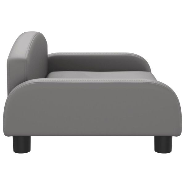 vidaXL Vaiki&scaron;ka sofa, pilkos spalvos, 70x45x30cm, dirbtinė oda