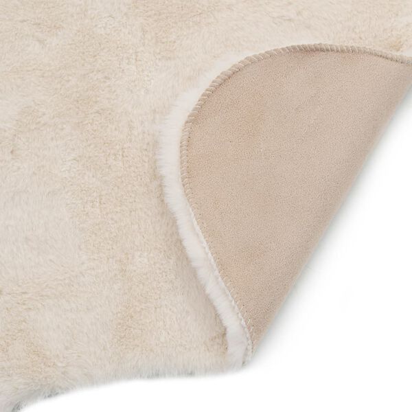 vidaXL Kilimas, kreminės spalvos, 65x95cm, dirbtinis triu&scaron;io kailis