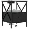 vidaXL &Scaron;alia lovos spintelė Juodas ąžuolas 41,5 x 40,5 x 55 cm