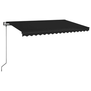 vidaXL Automatinė markizė su LED/vėjo jutikliu, antracito, 450x350cm