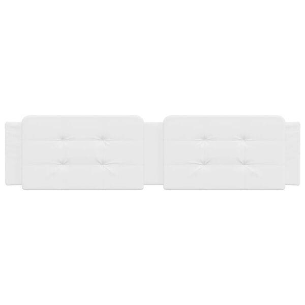 vidaXL Galvūgalio pagalvėlė, Zadar, baltos spalvos, 200cm, dirbtinė oda