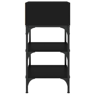 vidaXL Naktinis staliukas, juodas, 35x34,5x70cm, apdirbta mediena