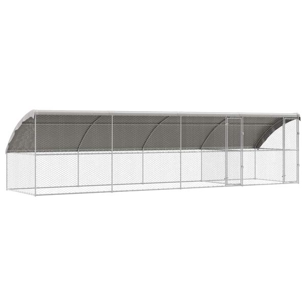vidaXL &Scaron;unų narvas 4 pcs Sidabro 8 x 2 x 2 m Galvanizuotas plienas