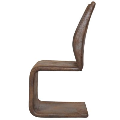 vidaXL Valgomojo kėdės, 6vnt., rudos, dirbtinė oda