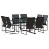 vidaXL Sodo valgomojo komplektas 9 pcs Juoda Plienas