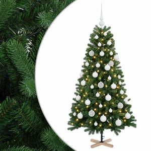vidaXL Dirbtinė kalėdinė eglutė su rutuliuku 120 cm 150 LED