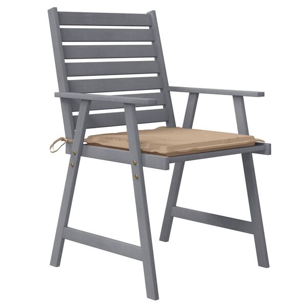 vidaXL Lauko valgomojo kėdės su pagalvėlėmis, 4vnt., akacijos masyvas