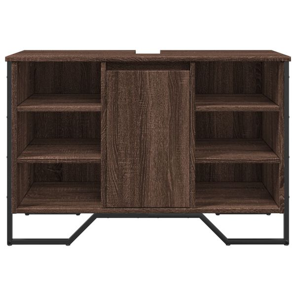 vidaXL Spintelė praustuvui, ruda ąžuolo, 91x35x60cm, apdirbta mediena