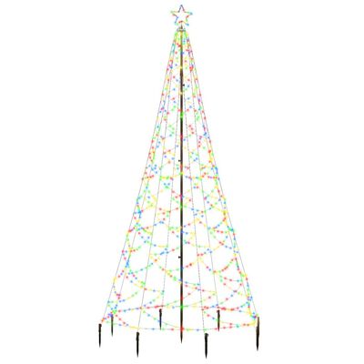 vidaXL Kalėdų eglutė su metaliniu stulpu, 3m, 500 įvairiaspalvių LED