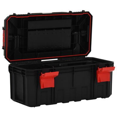vidaXL Įrankių dėžė, juodos ir raudonos spalvos, 55x28x26,5cm