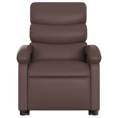 vidaXL Atsistojantis atlošiamas masažinis krėslas, rudas, dirbtinė oda