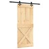 vidaXL Slankios durys Natūrali ir juoda 85 x 210 cm