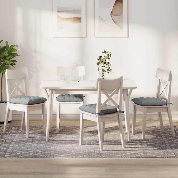 vidaXL Sėdynių pagalvėlės 2 pcs &Scaron;viesiai pilka 40 x 40 x 6 cm audinys