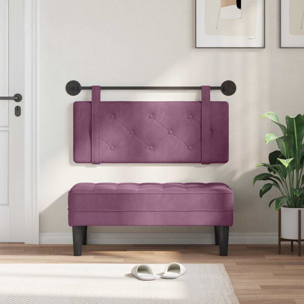 vidaXL Kabantysis galvūgalis Violetinė 110 x 55 x 5 cm Aksomas