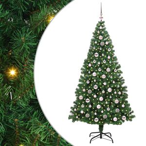 vidaXL Dirbtinė Kalėdų eglutė Žalia 210 cm PVC ir Plienas ir Plastikas